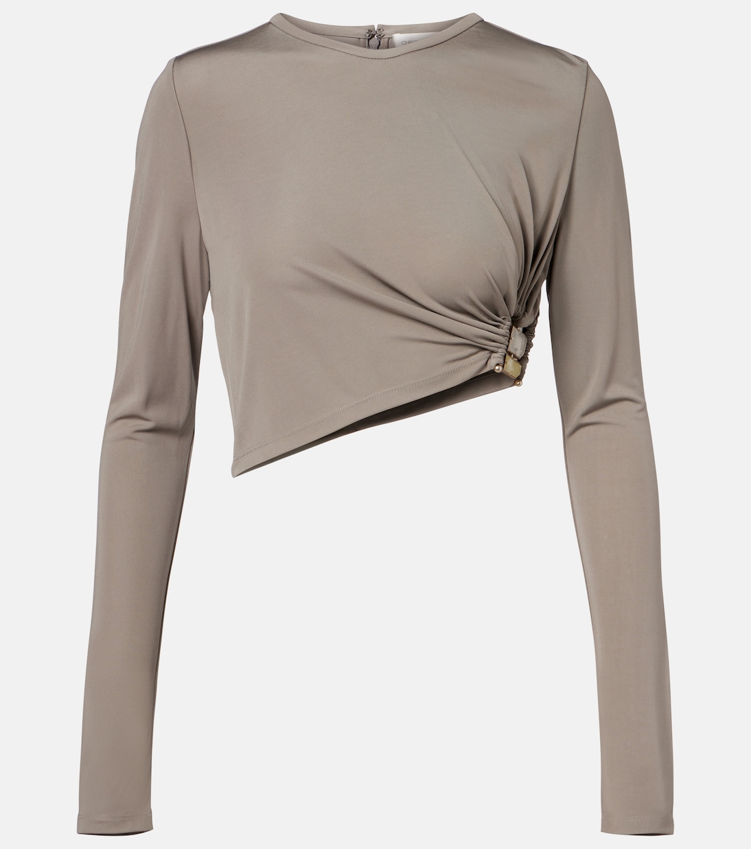 Bezel Quartz asymmetric jersey crop top | Christopher Esber