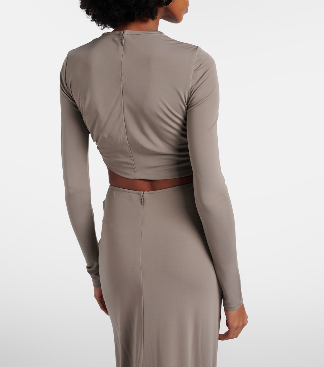 Bezel Quartz asymmetric jersey crop top | Christopher Esber