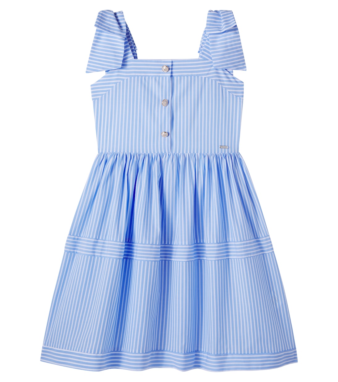 Bow-detail striped cotton dress | Patachou