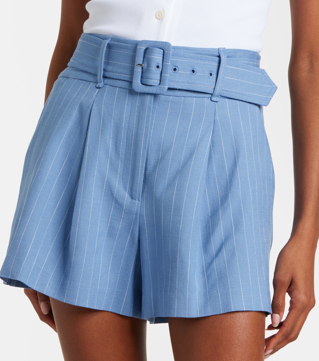 Shorts Piper de mezcla de lino a rayas | Veronica Beard