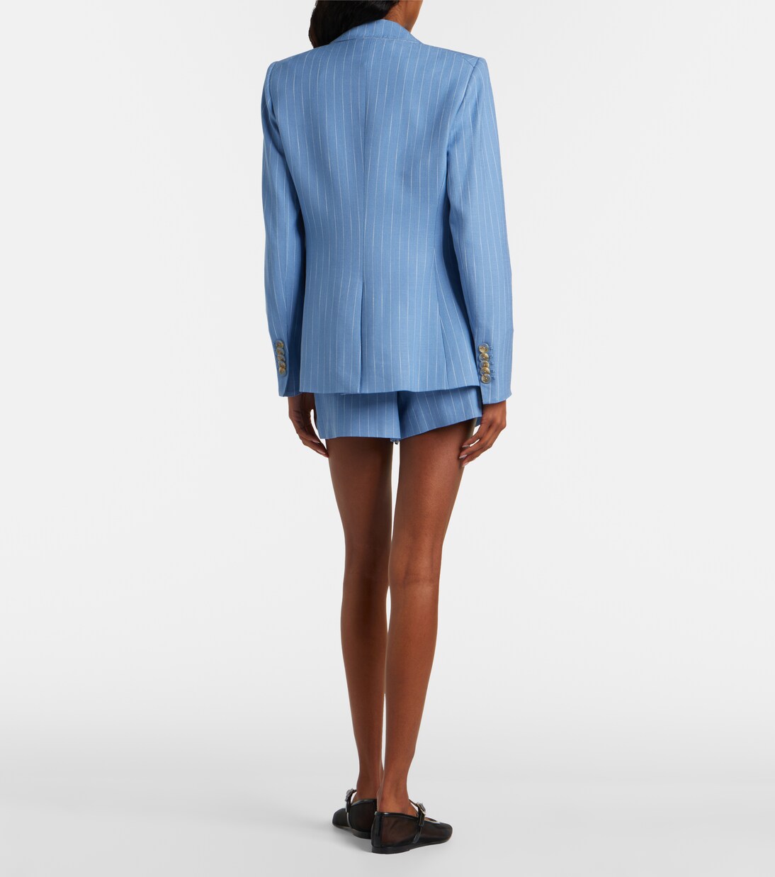 Shorts Piper de mezcla de lino a rayas | Veronica Beard