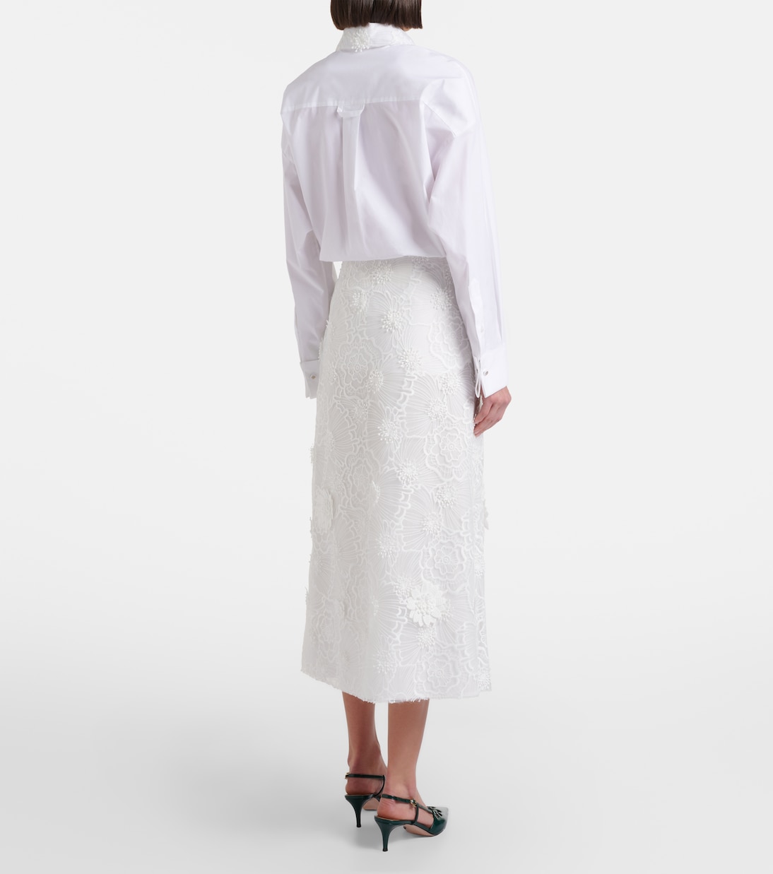 Jupe midi Sheer Meadow en organza à fleurs | Dorothee Schumacher