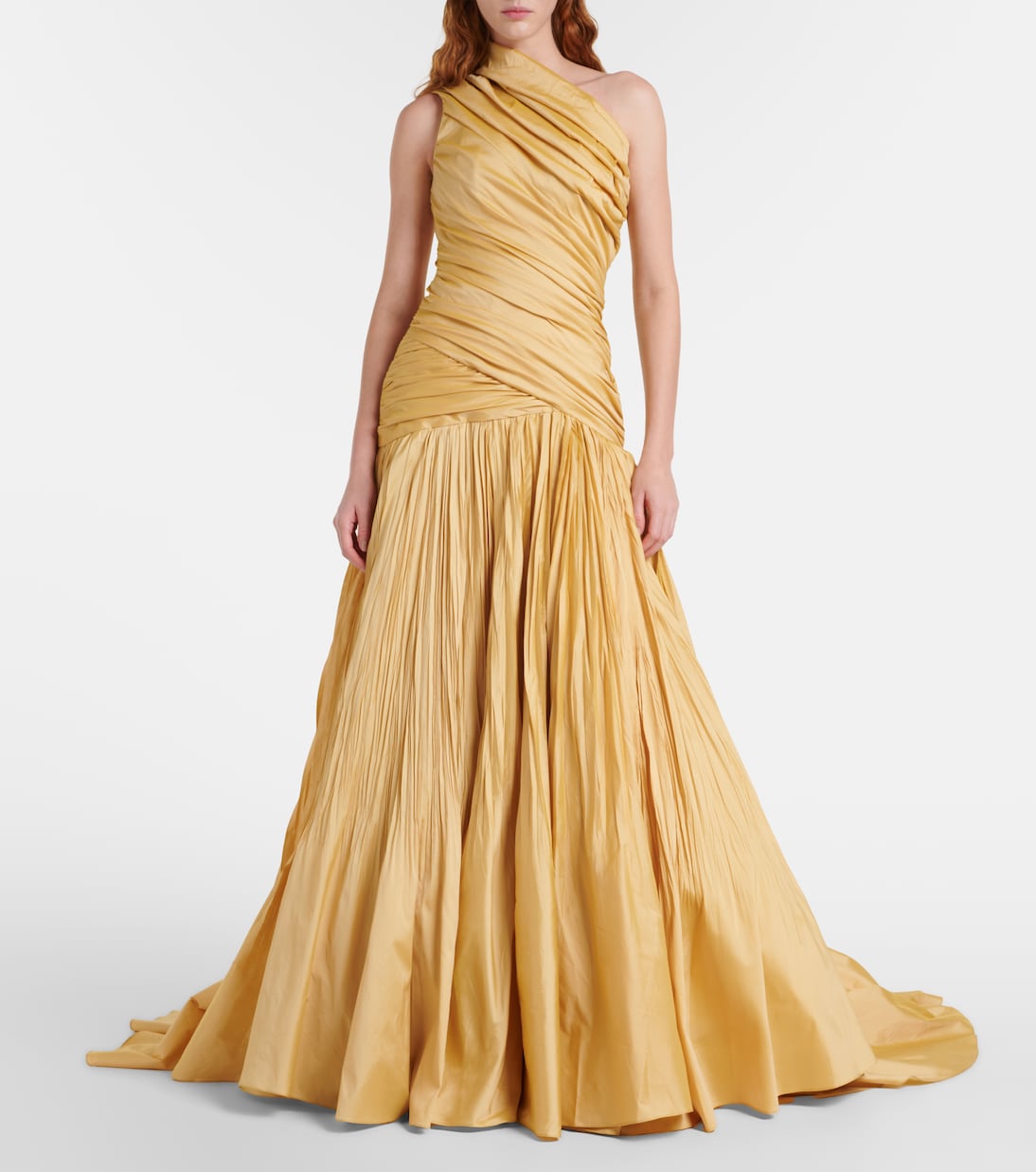 One-Shoulder-Robe aus Taft | Marmar Halim