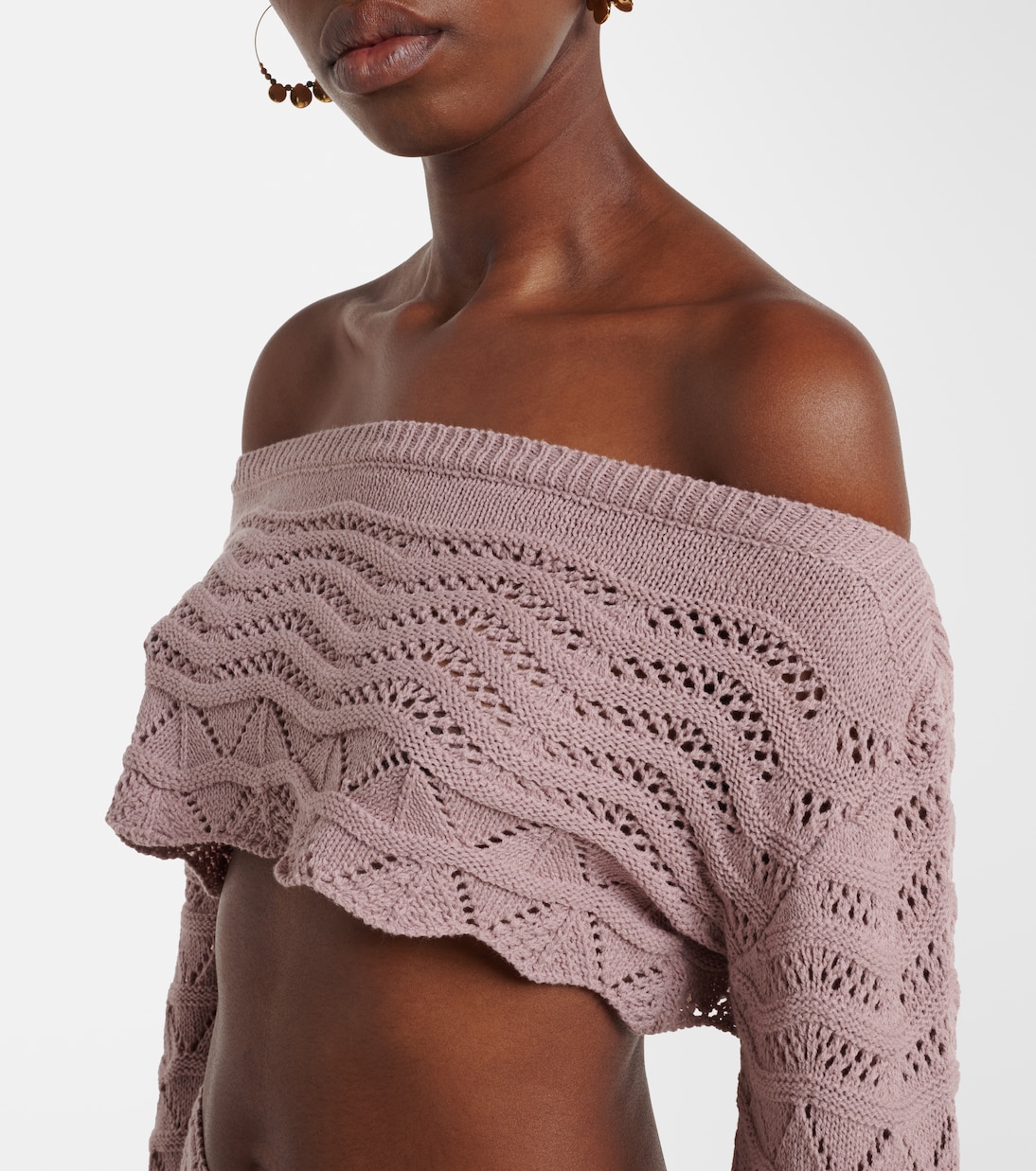 Cropped-Top Helena aus einem Baumwollgemisch | Bananhot