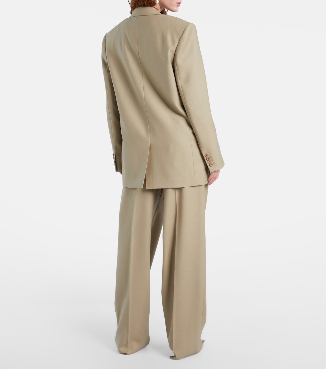 Pantaloni a gamba larga in lana e seta | Saint Laurent