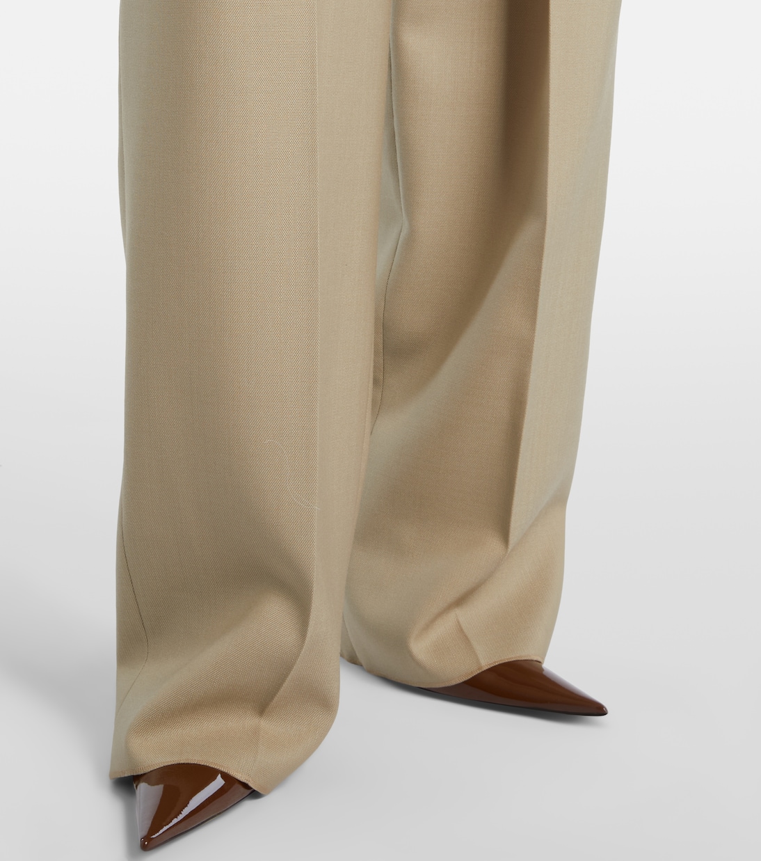 Pantaloni a gamba larga in lana e seta | Saint Laurent