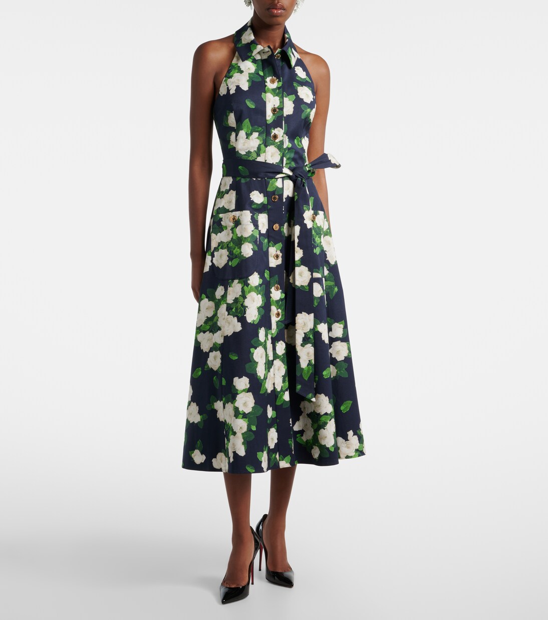 Floral faille midi dress | Carolina Herrera