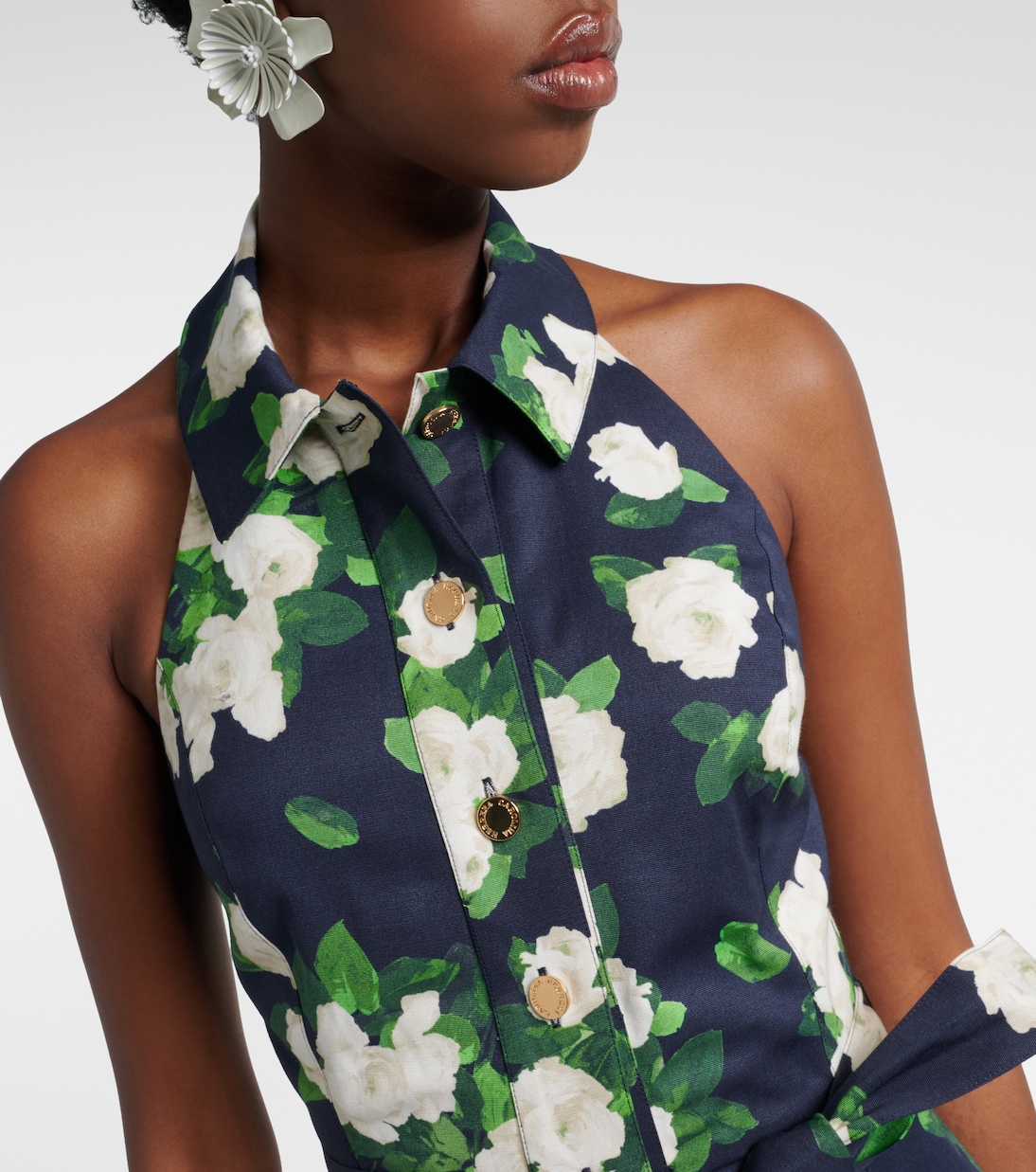 Floral faille midi dress | Carolina Herrera