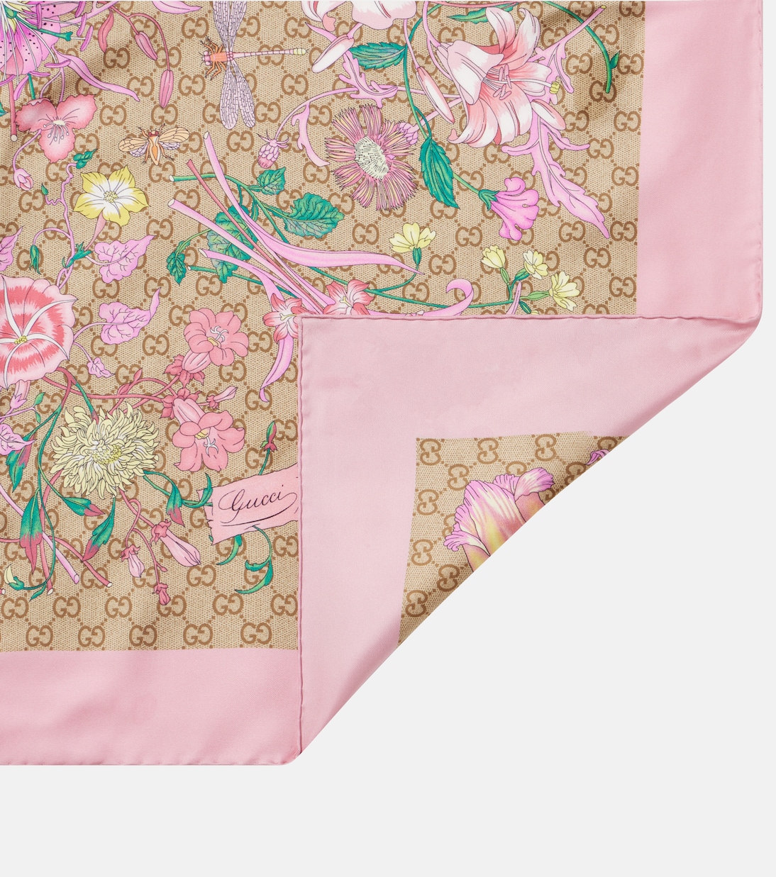 Bufanda de seda floral con GG | Gucci