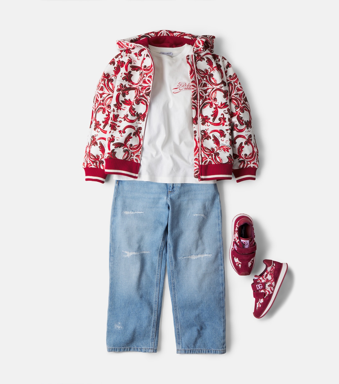Bedruckte Kapuzenjacke aus Baumwolle | Dolce&Gabbana Kids