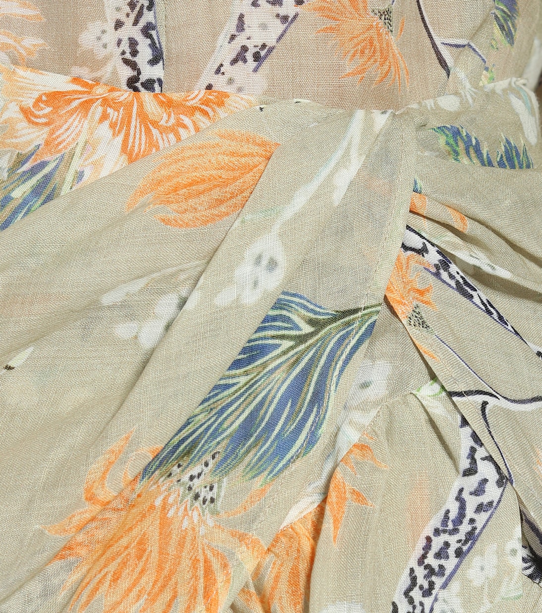 Floral ramie midi skirt | Chloé