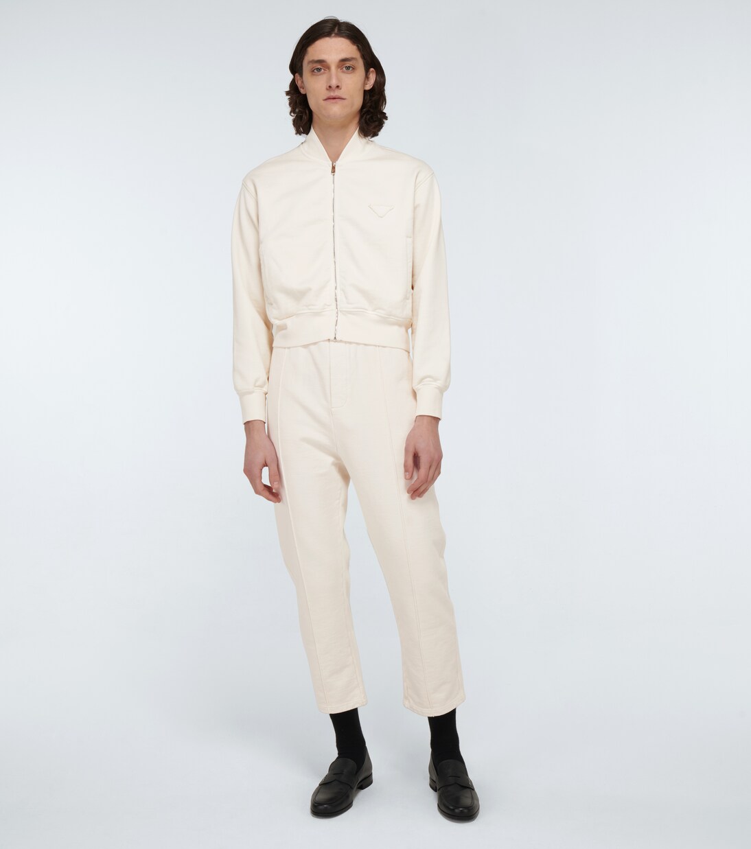Garment-dyed cotton bomber jacket | Prada
