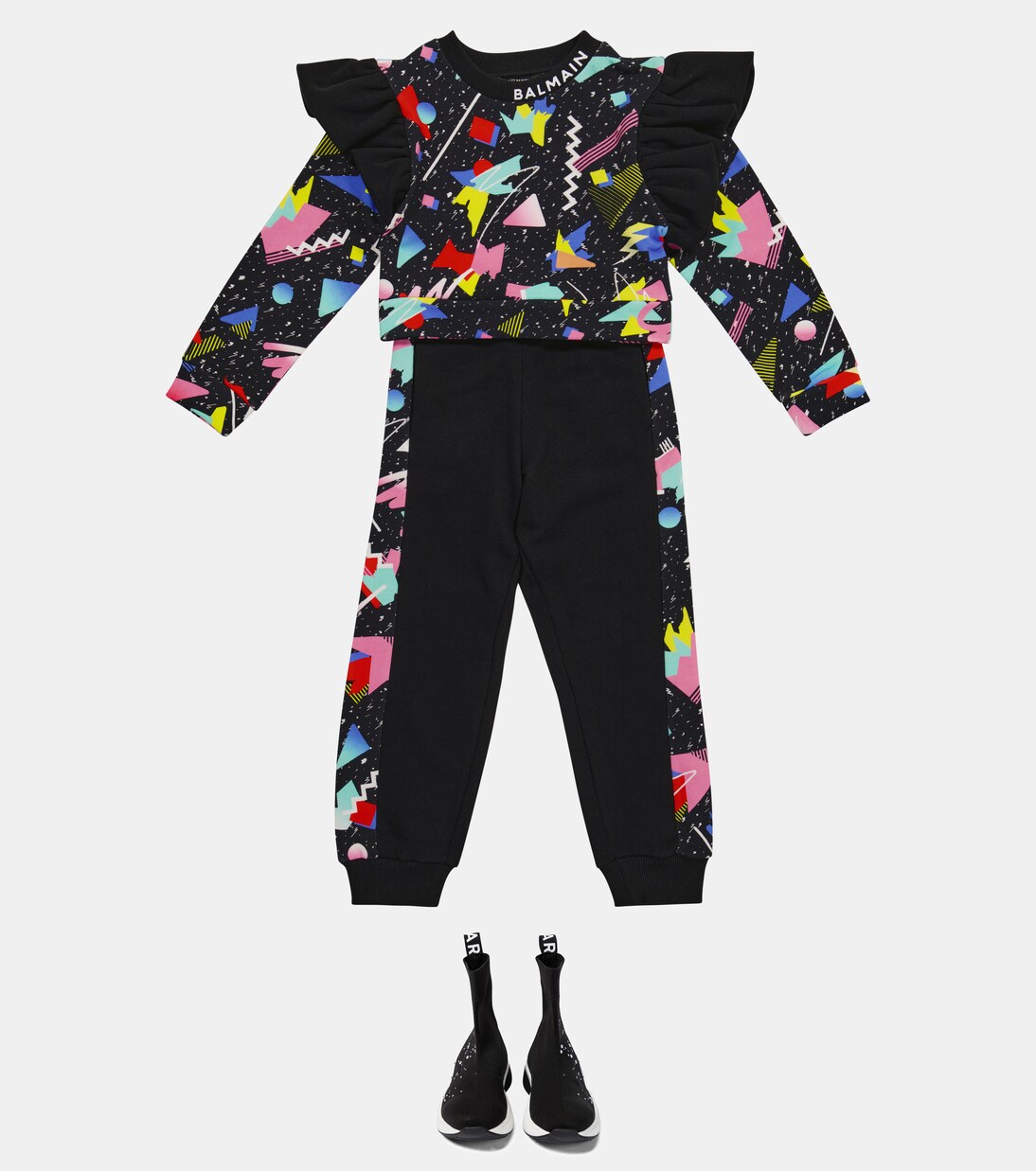 Sweat-shirt imprimé en coton | Balmain Kids