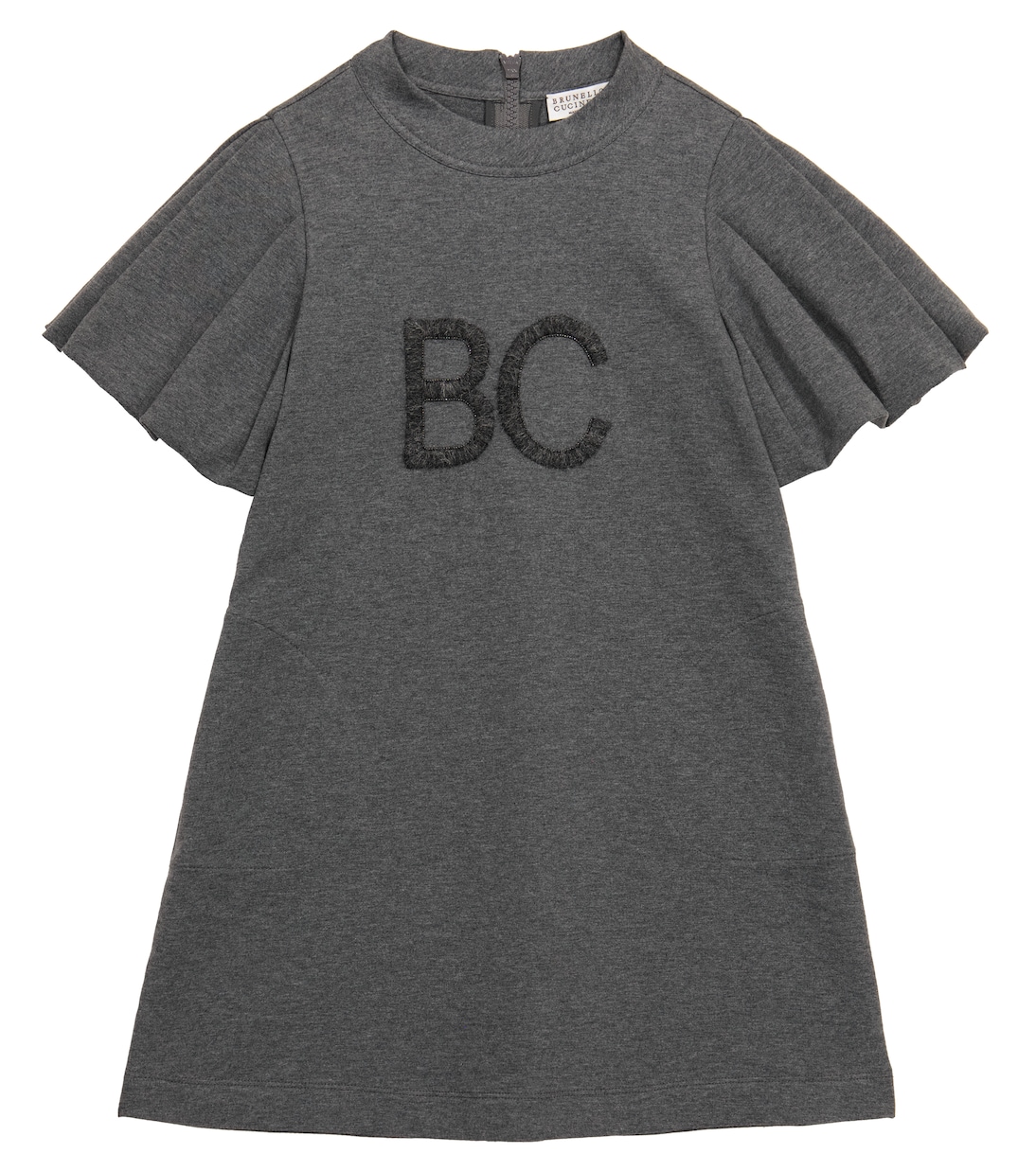 Logo stretch-cotton dress | Brunello Cucinelli Kids
