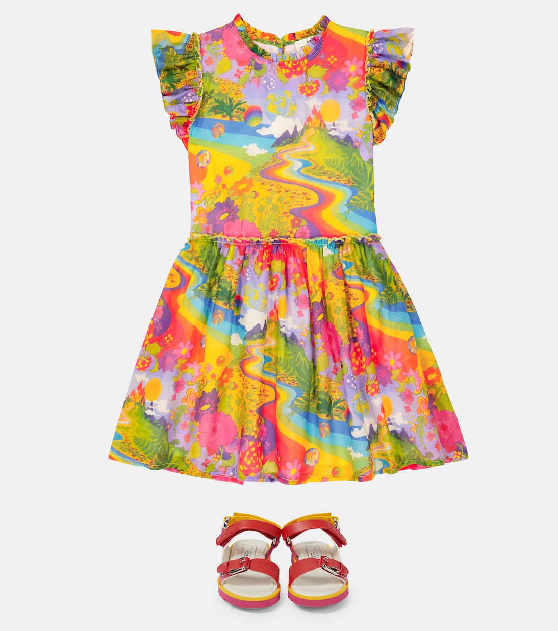 Robe imprimée en coton et soie | Stella McCartney Kids