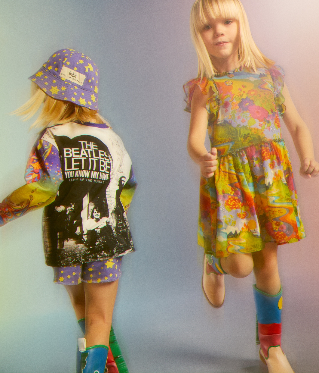 Robe imprimée en coton et soie | Stella McCartney Kids