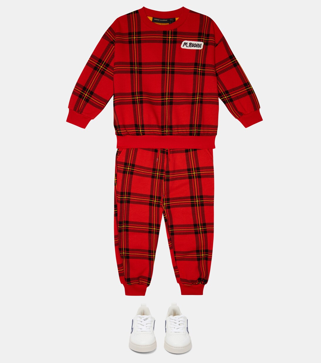Checked cotton sweatshirt | Mini Rodini