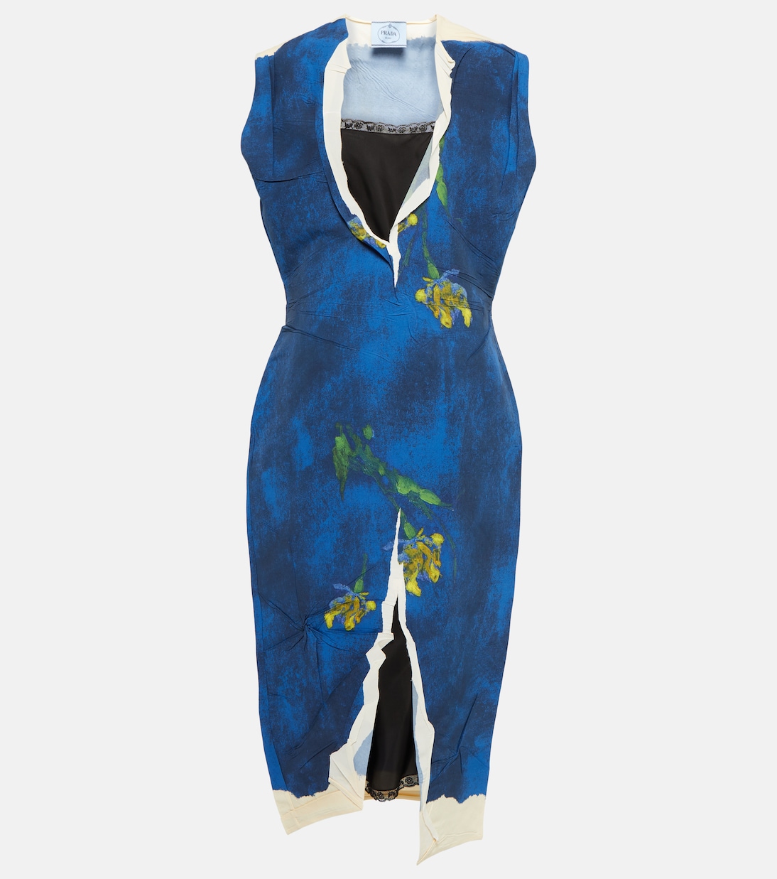 Printed technical midi dress | Prada