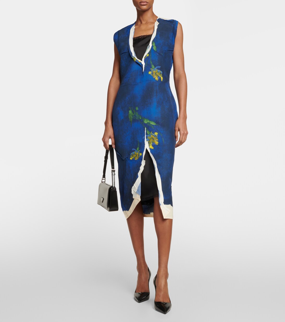 Printed technical midi dress | Prada