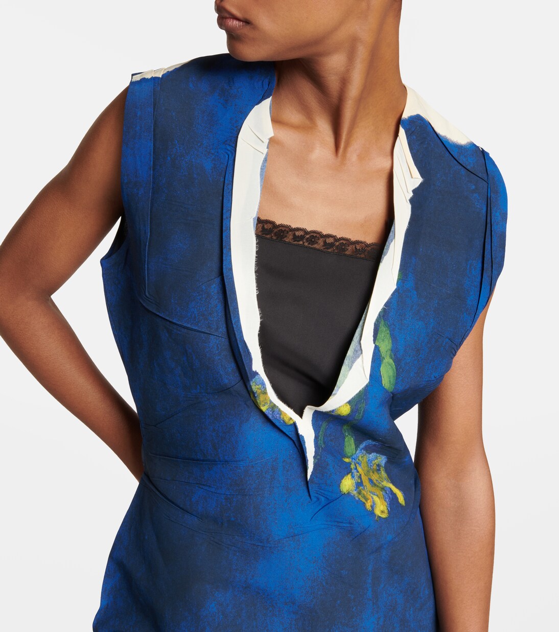 Printed technical midi dress | Prada