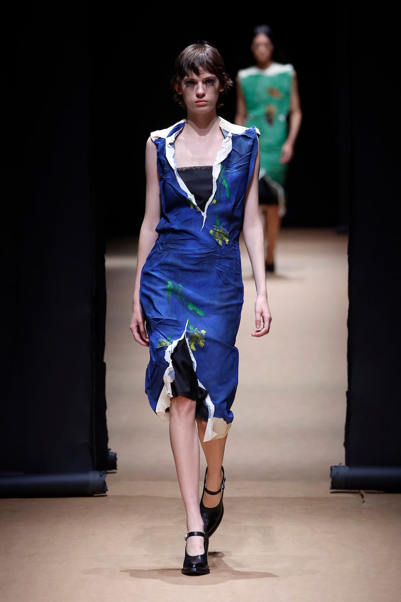 Printed technical midi dress | Prada