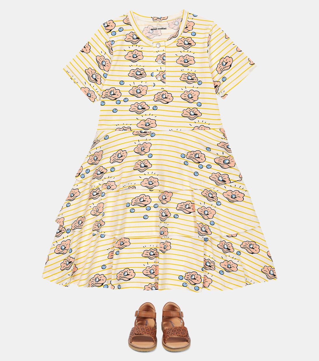 Seashell cotton dress | Mini Rodini