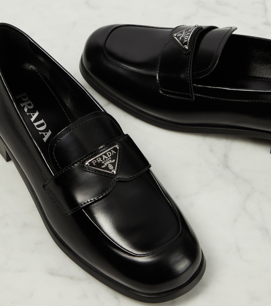Penny leather loafers | Prada