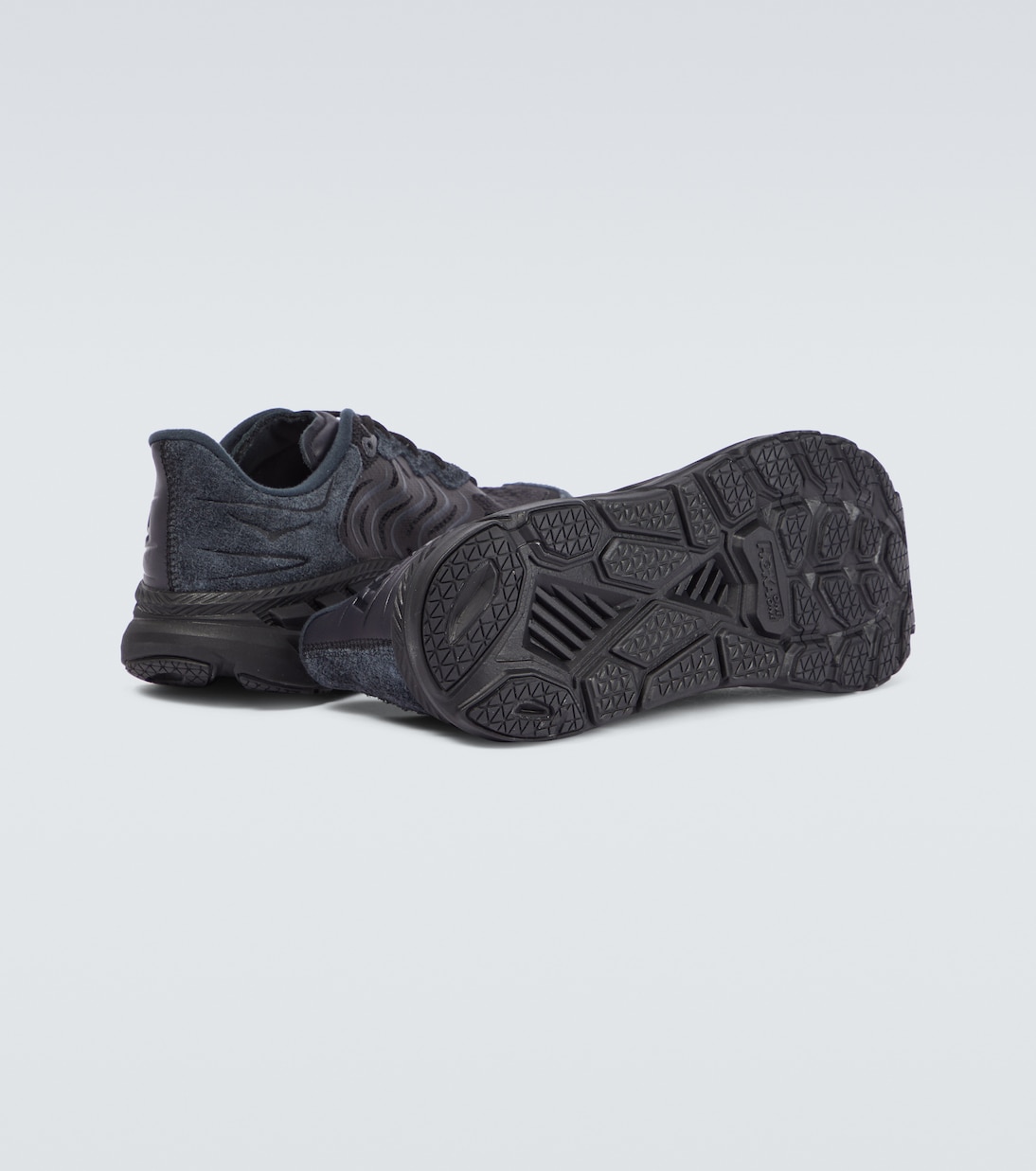 Clifton LS leather-trimmed mesh sneakers | Hoka One One