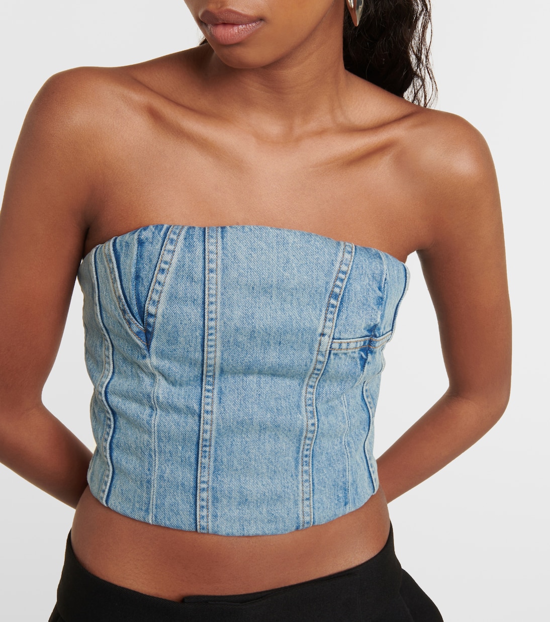 Bustier-Top Ma aus Denim | Amiri