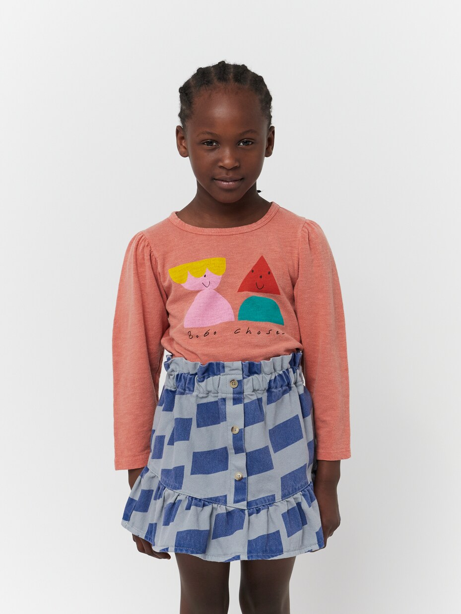 Checked denim skirt | Bobo Choses