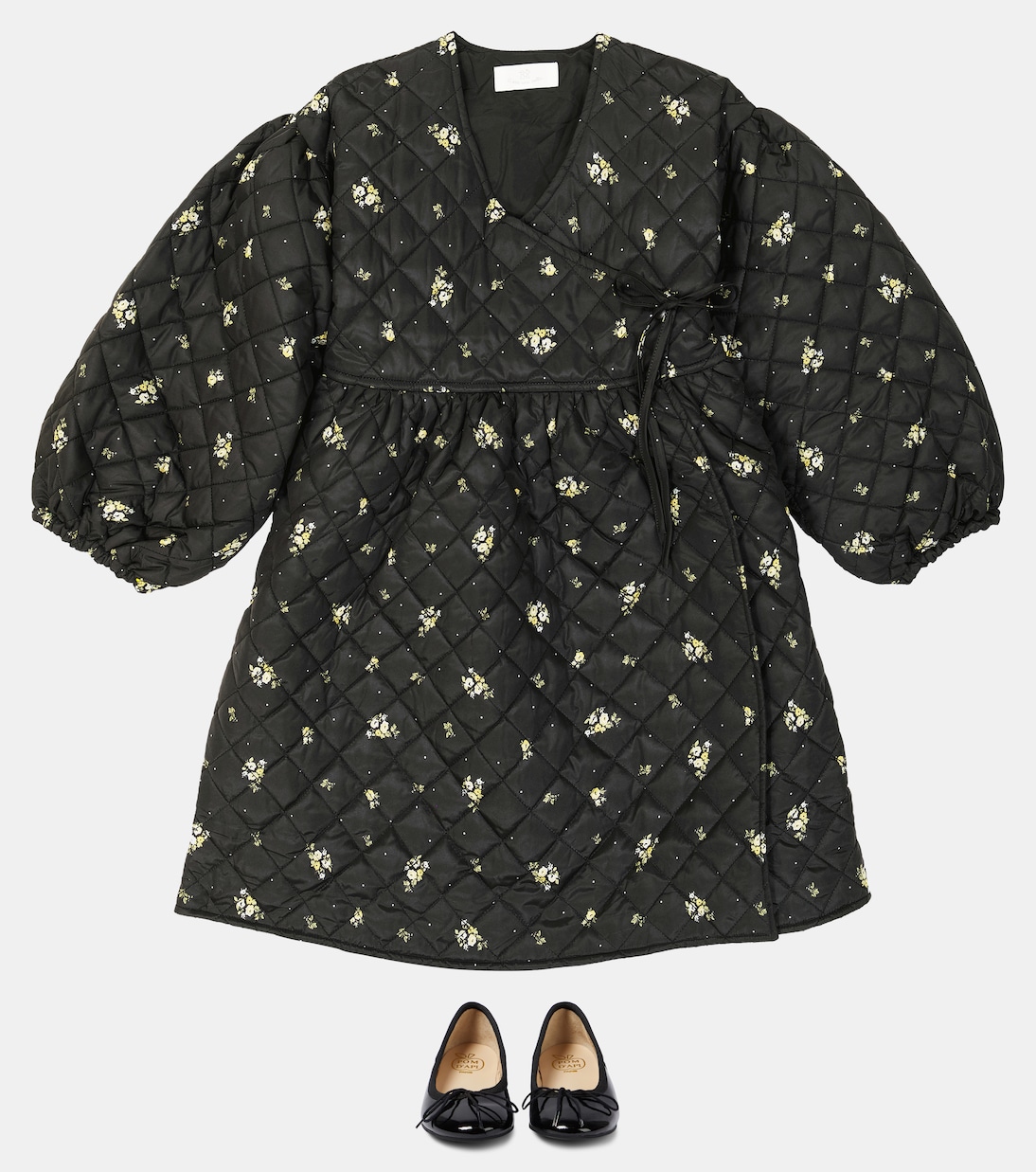 Yoko floral padded wrap dress | C'era Una Volta