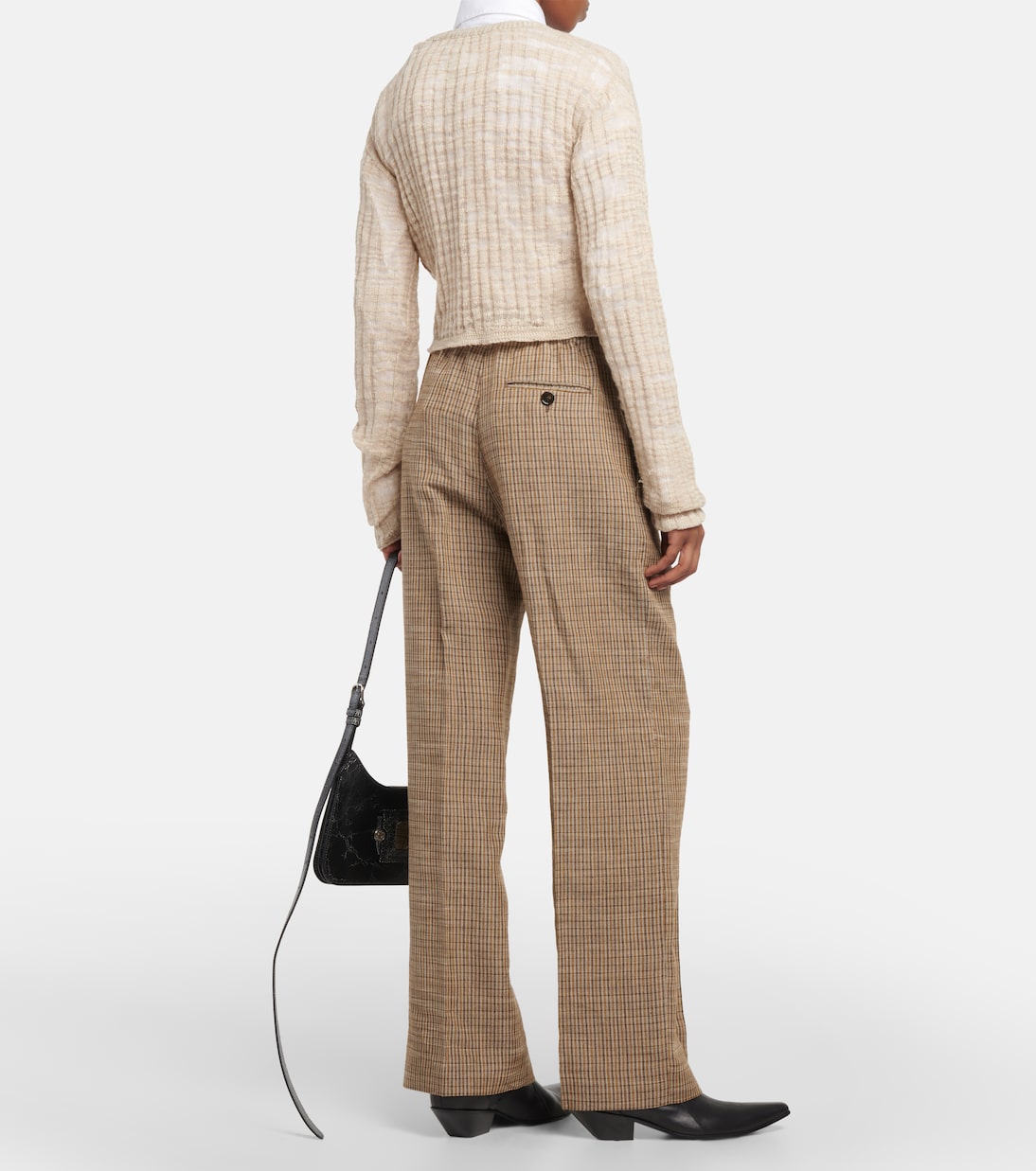 Weite High-Rise-Hose aus einem Leinengemisch | Acne Studios
