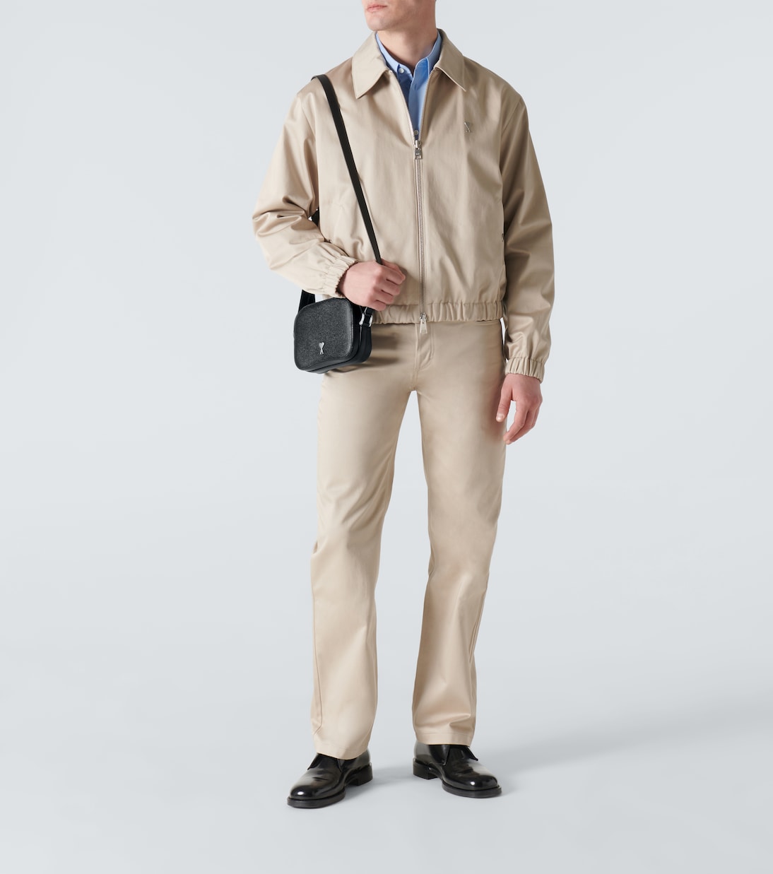 Cotton satin straight pants | Ami Paris