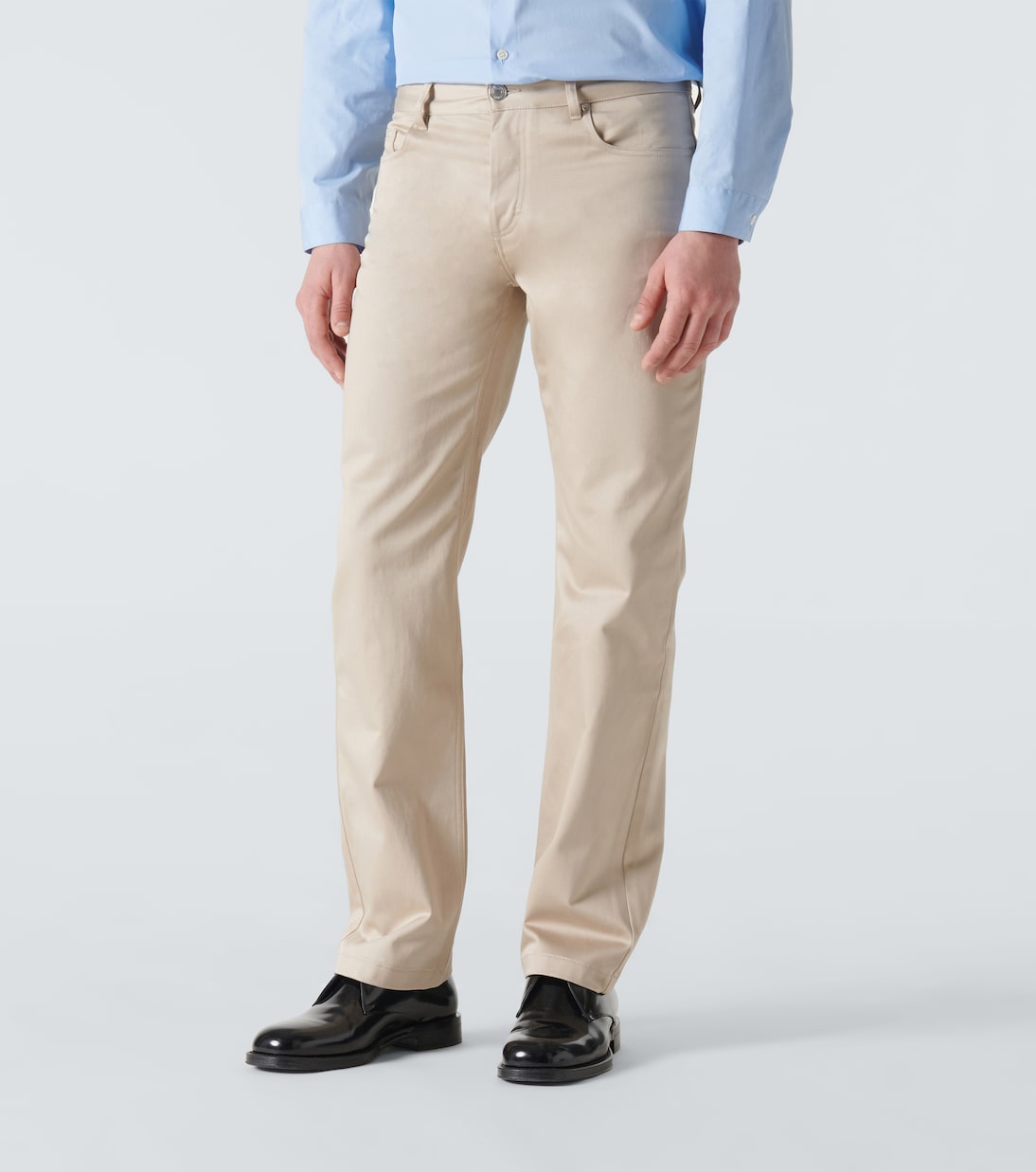 Cotton satin straight pants | Ami Paris