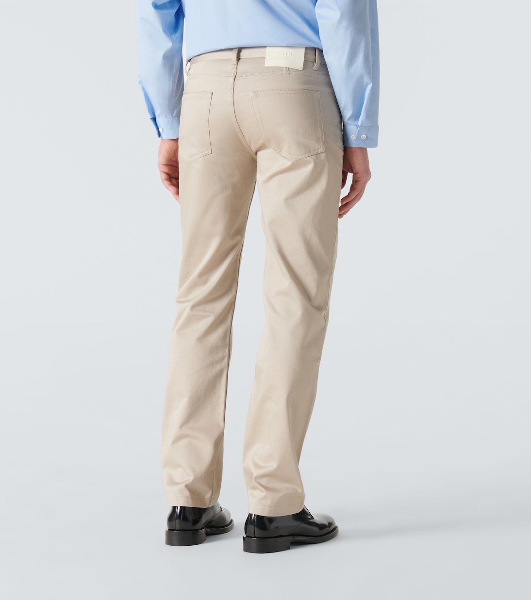 Cotton satin straight pants | Ami Paris