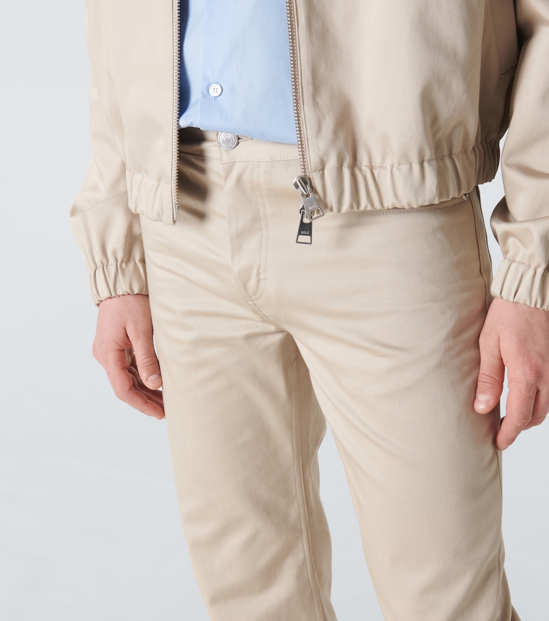 Cotton satin straight pants | Ami Paris