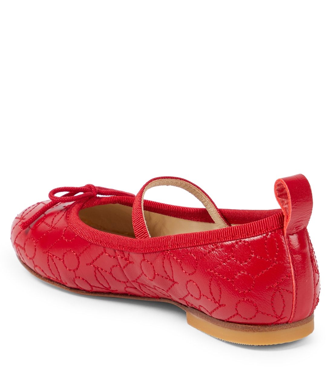 Embroidered leather ballet flats | Bonpoint