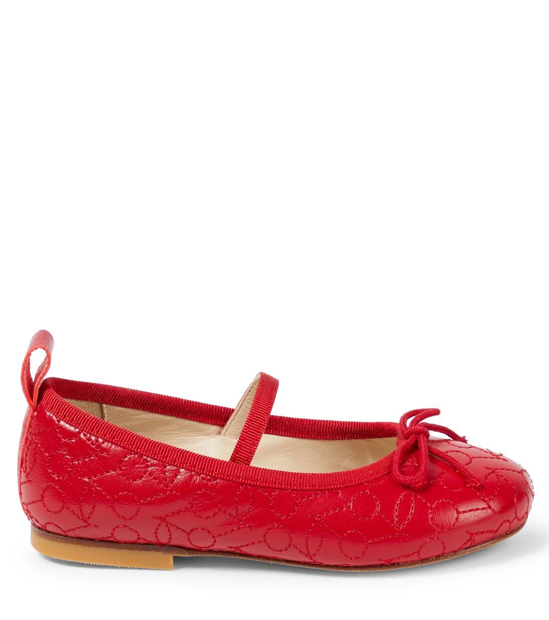 Embroidered leather ballet flats | Bonpoint