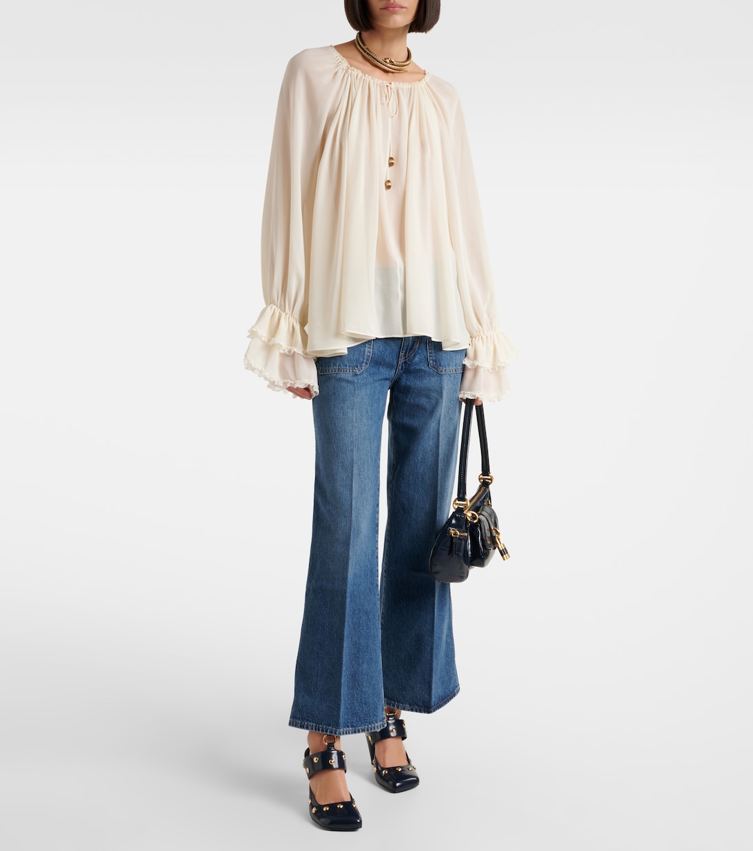 Jade studded leather pumps | Chloé