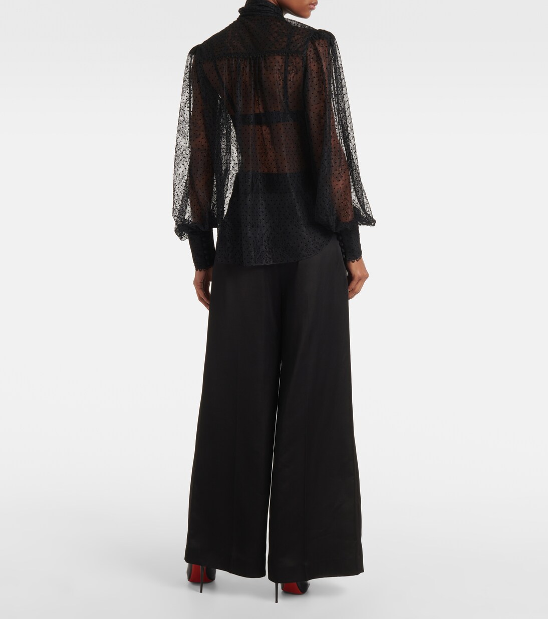 Ethel tie-neck lace blouse | Rebecca Vallance