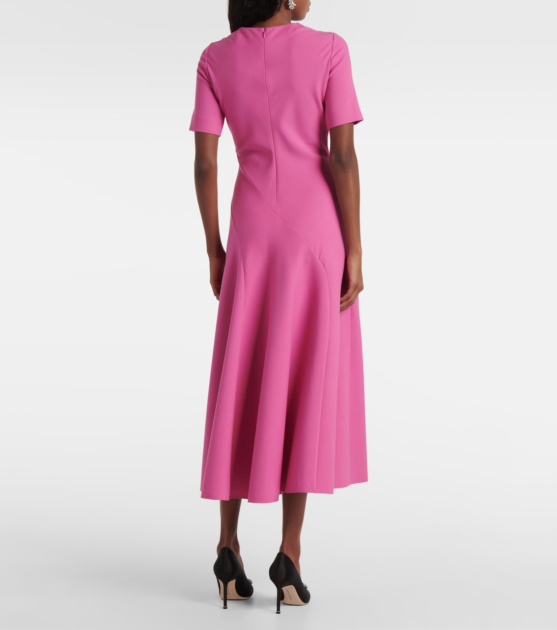 Draped wool-blend midi dress | Oscar de la Renta