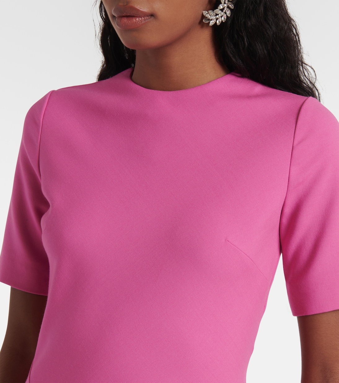 Draped wool-blend midi dress | Oscar de la Renta