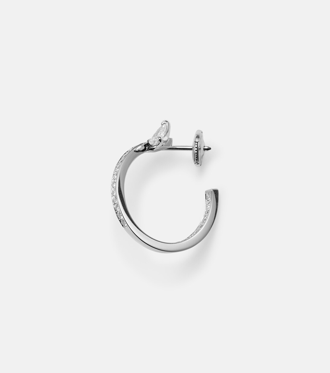 Boucle d'oreille unique Serti Sur Vide en or blanc 18 ct et diamants | Repossi