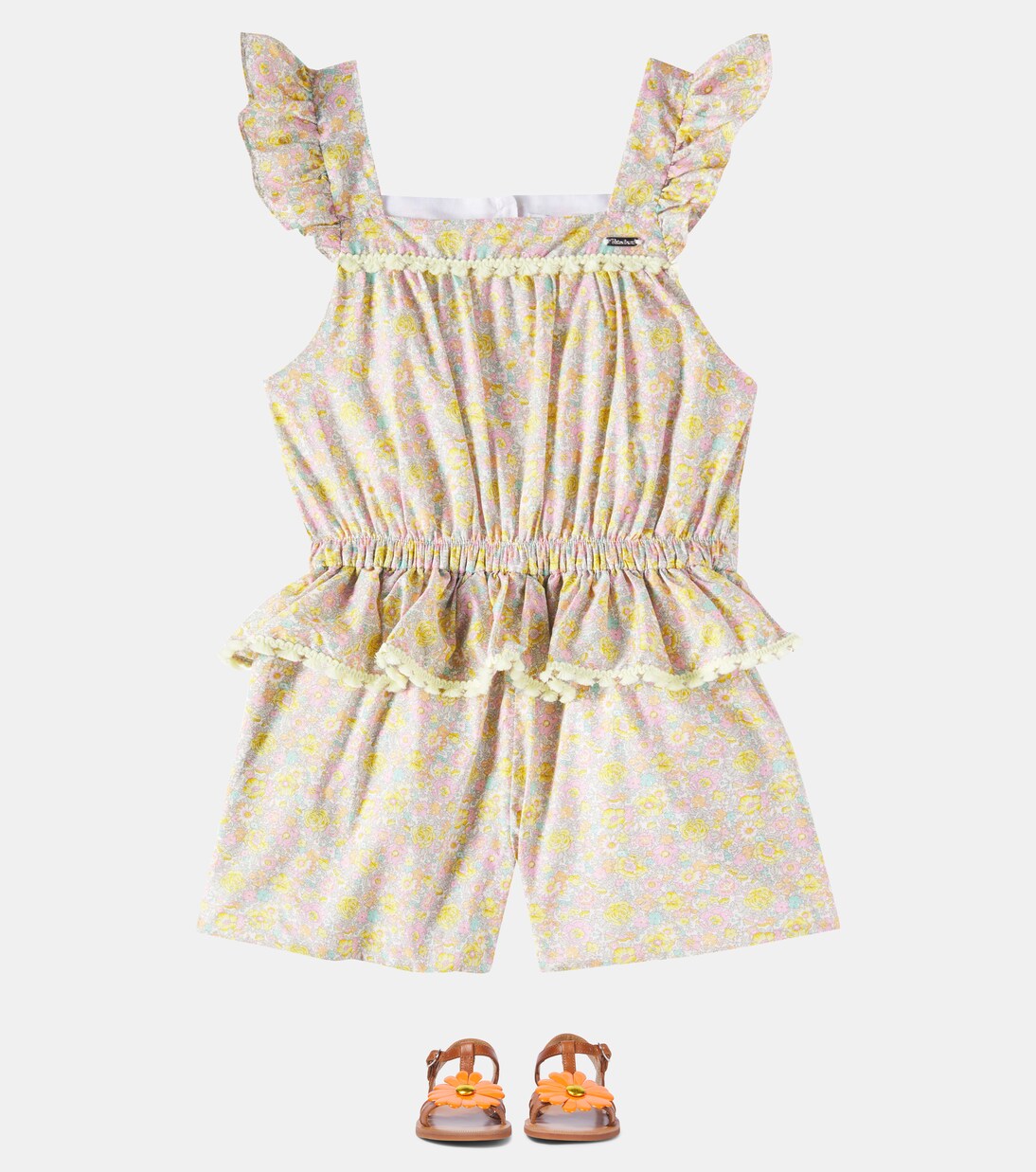 Floral cotton poplin romper | Patachou