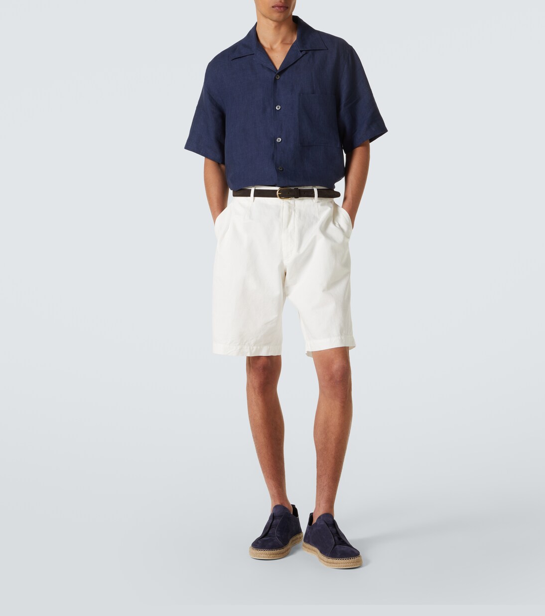 Cotton and linen Bermuda shorts | Zegna