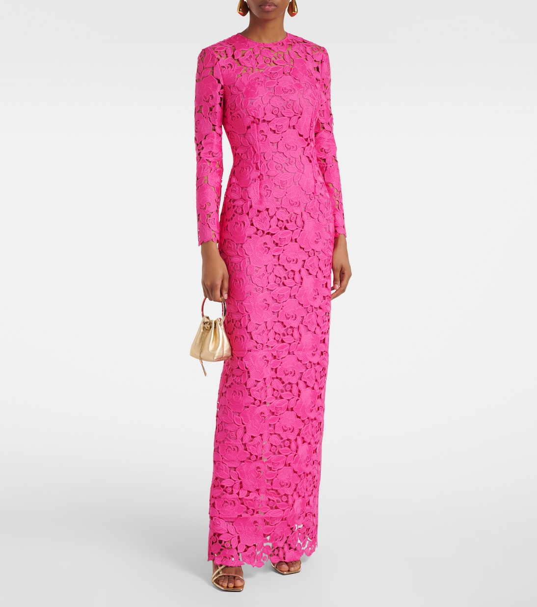 Floral asymmetric guipure gown | Oscar de la Renta