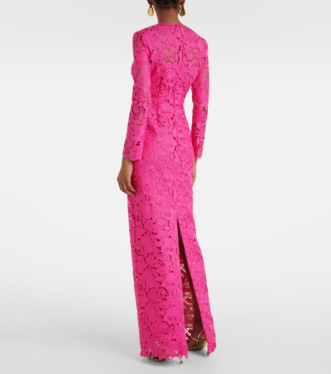 Floral asymmetric guipure gown | Oscar de la Renta