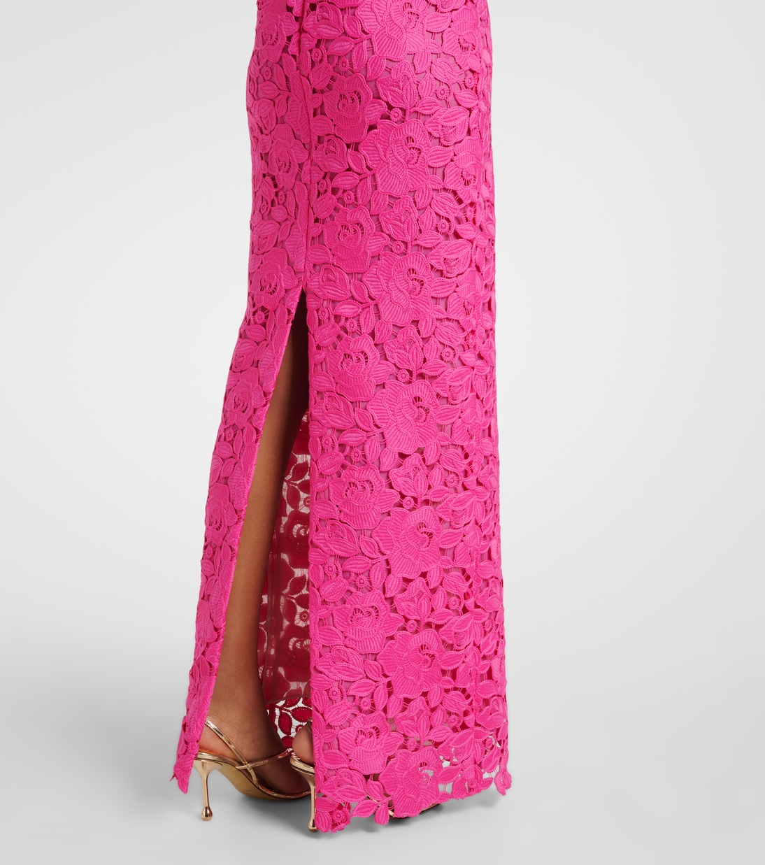 Floral asymmetric guipure gown | Oscar de la Renta