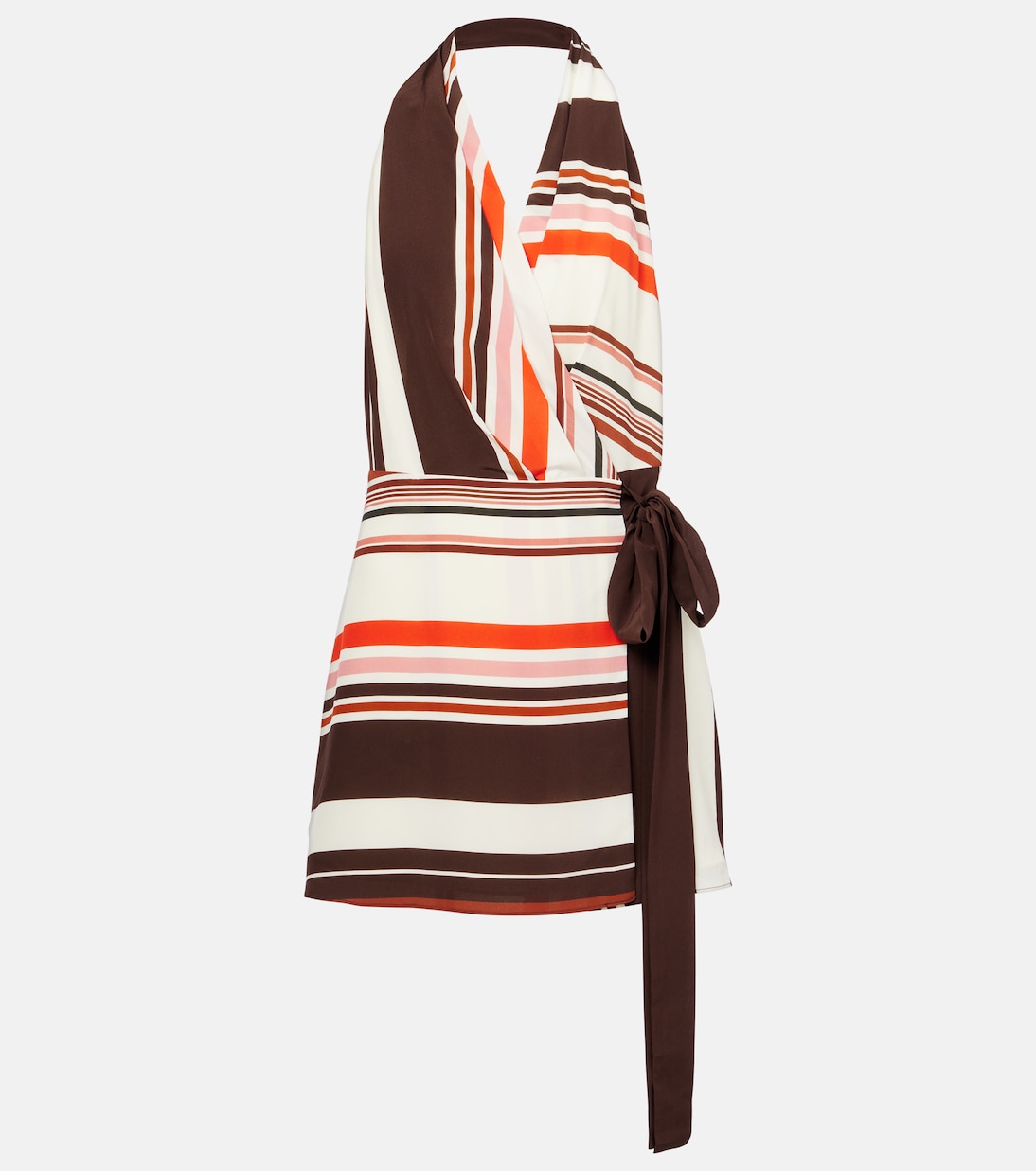 فستان قصير من الحرير الساتان بخطوط Thistle | SIR