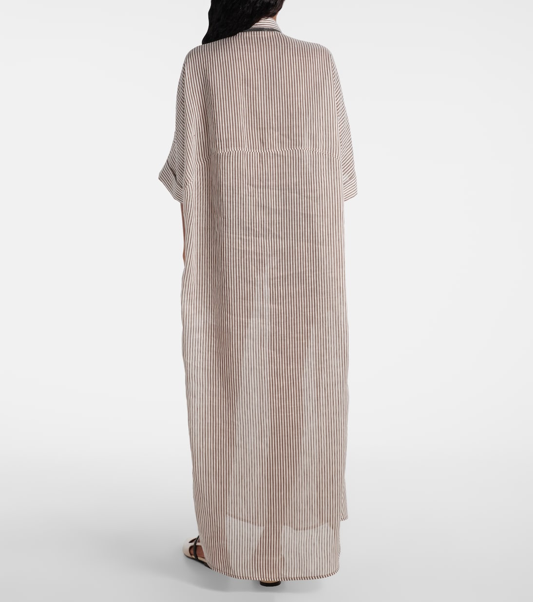 Hemdblusenkleid aus Leinen und Seide | Brunello Cucinelli